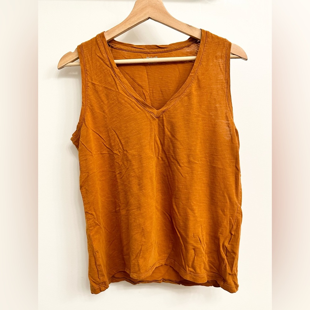 Madewell medium burnt orange v neck tank top